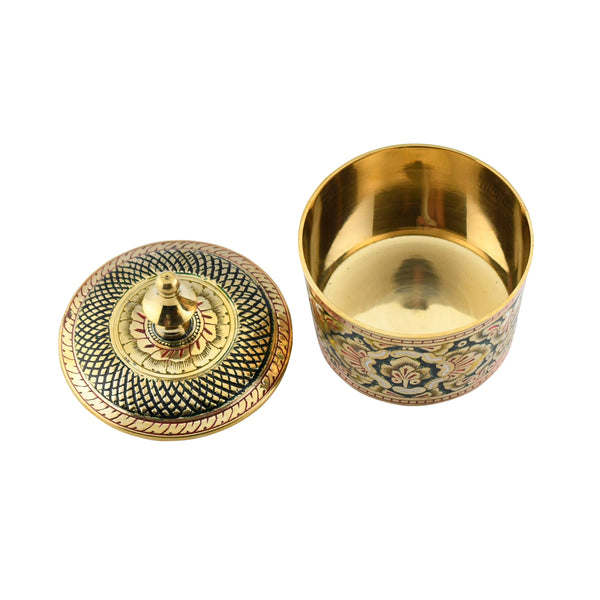 Trident EXIM Handmade Home Decor Brass Box, Painted  & Engraved Decorations Of High Quality & Purity.