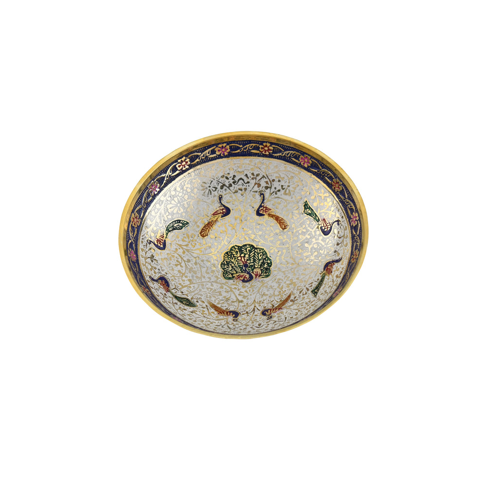 Trident EXIM  Handmade Brass Home Decor Large Bowl, Painted & Engraved Decorations  Of High Quality & Purity