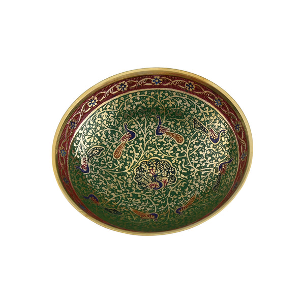 Trident EXIM  Handmade Brass Home Decor Large Bowl, Painted & Engraved Decorations  Of High Quality & Purity