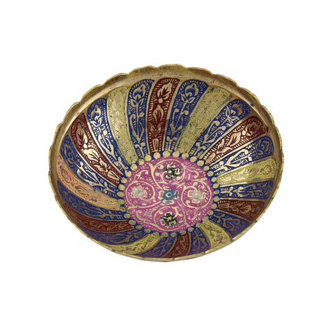 Trident EXIM Handmade Brass Bowl Home Decor , Painted & Engraved Decorations Of High Quality & Purity