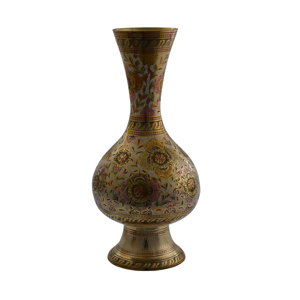 Trident EXIM Handmade  Brass Home Decor Vase , Painted & Engraved Decorations Of High Quality & Purity